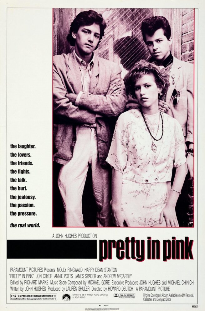 Vintage original US cinema poster for John Hughes movie Pretty in Pink