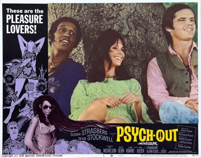 Original vintage lobby card movie poster for Psych-Out with Jack Nicholson