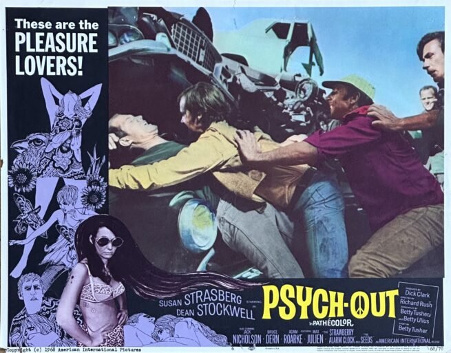 Original vintage cinema lobby card movie poster for Psych-Out with Jack Nicholson