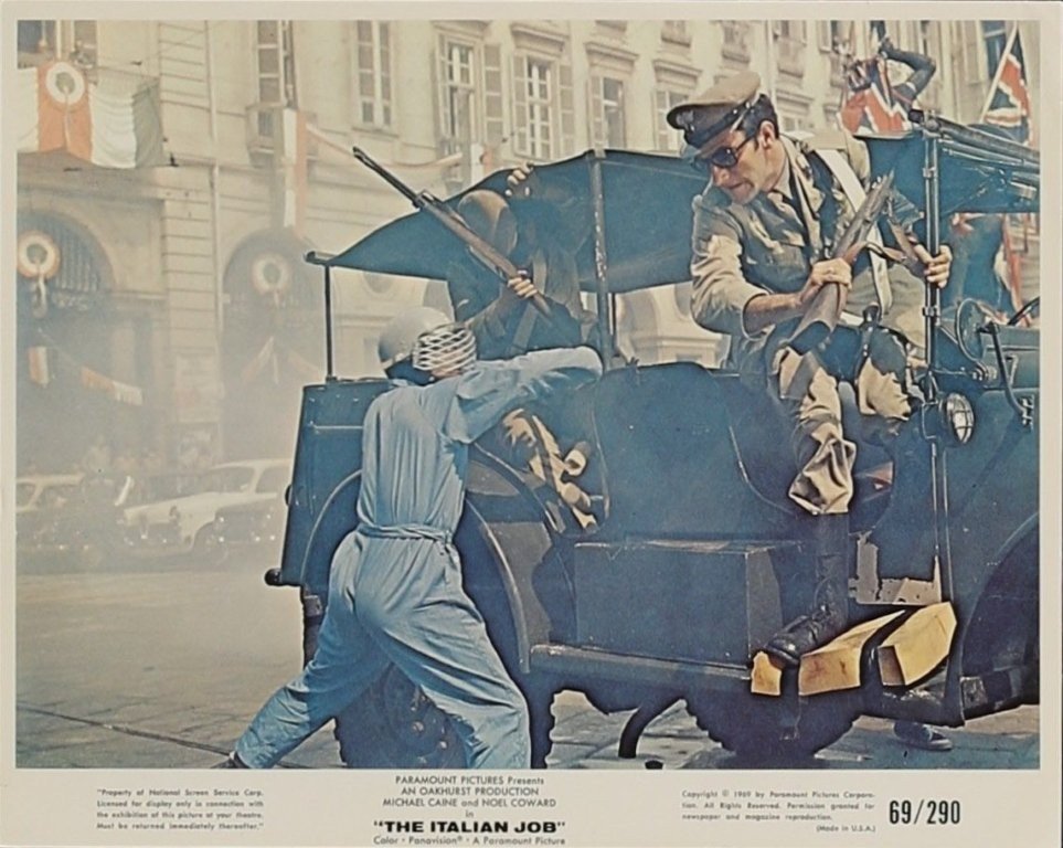 Original vintage US movie Mini Lobby Card for the Michael Caine classic, The Italian Job