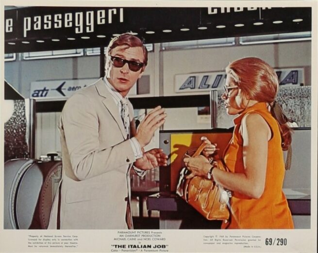 Original vintage US movie Mini Lobby Card for the Michael Caine classic, The Italian Job