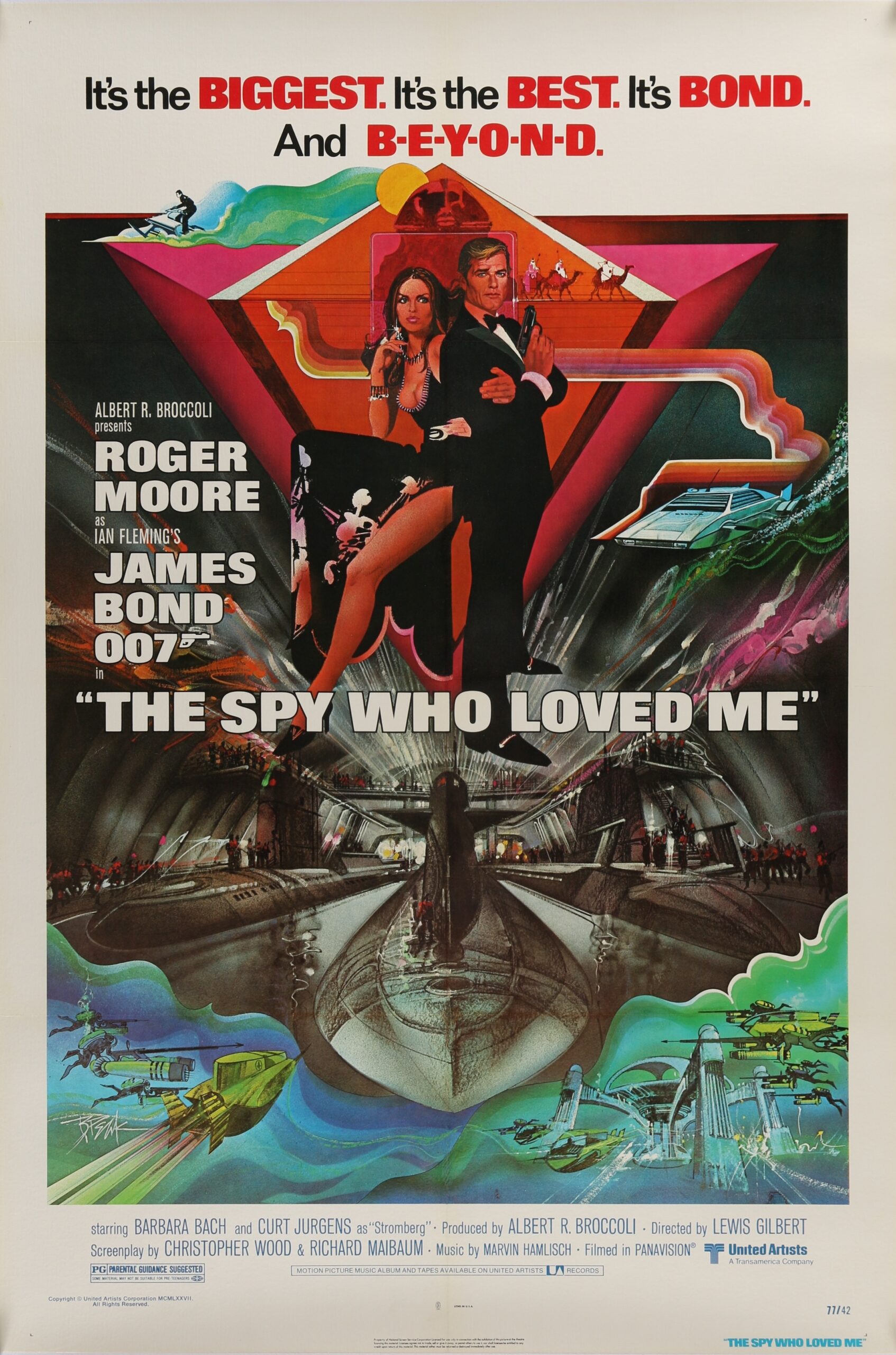 Original cinema movie poster for James Bond 007 in The Spy Who Loved Me