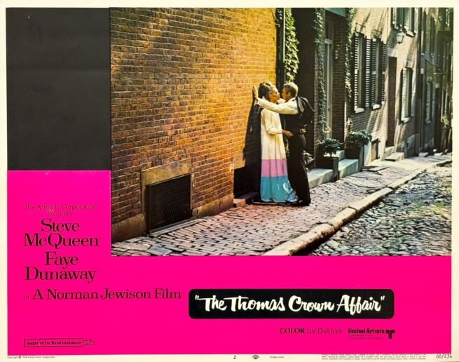Original vinrage cinema lobby card movie poster for The Thomas Crown Affair with Steve McQueen