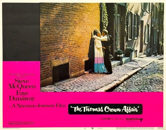 Original vinrage cinema lobby card movie poster for The Thomas Crown Affair with Steve McQueen
