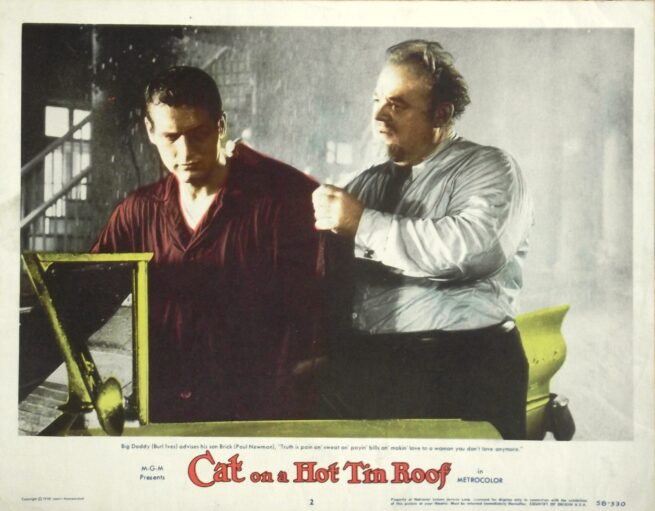 Vintage original US cinema lobby card poster for Paul Newman in Cat On A Hot Tin Roof