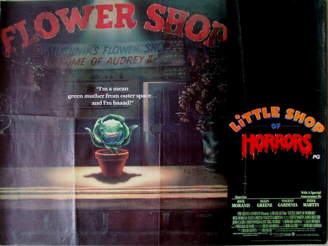 Vintage original UK cinema film poster for 1986 movie Little Shop of Horrors.