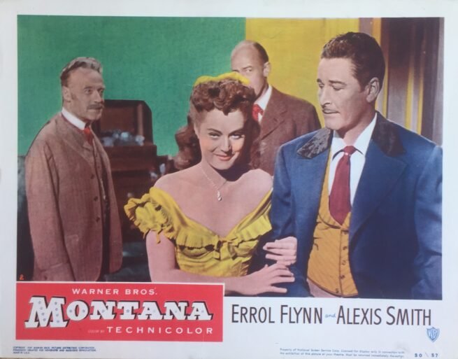 Original vintage cinema lobby card movie poster for Errol Flynn in Montana