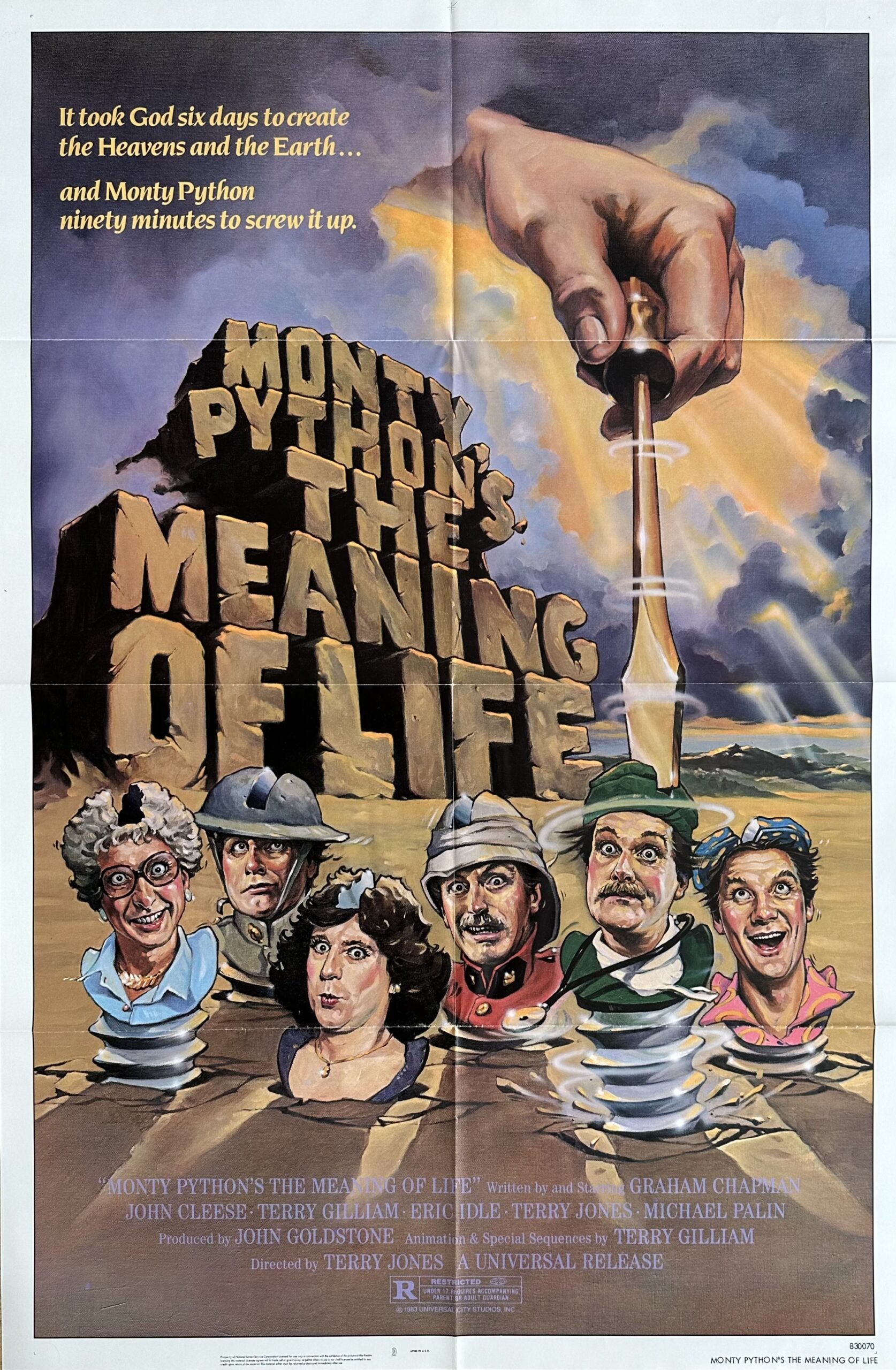Original cinema movie poster for Monty Python's The Meaning of Life