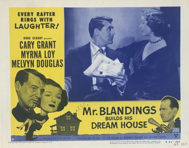 Original vintage cinema lobby card movie poster for Cary Grant comedy, Mr Blandings Builds His Dream House
