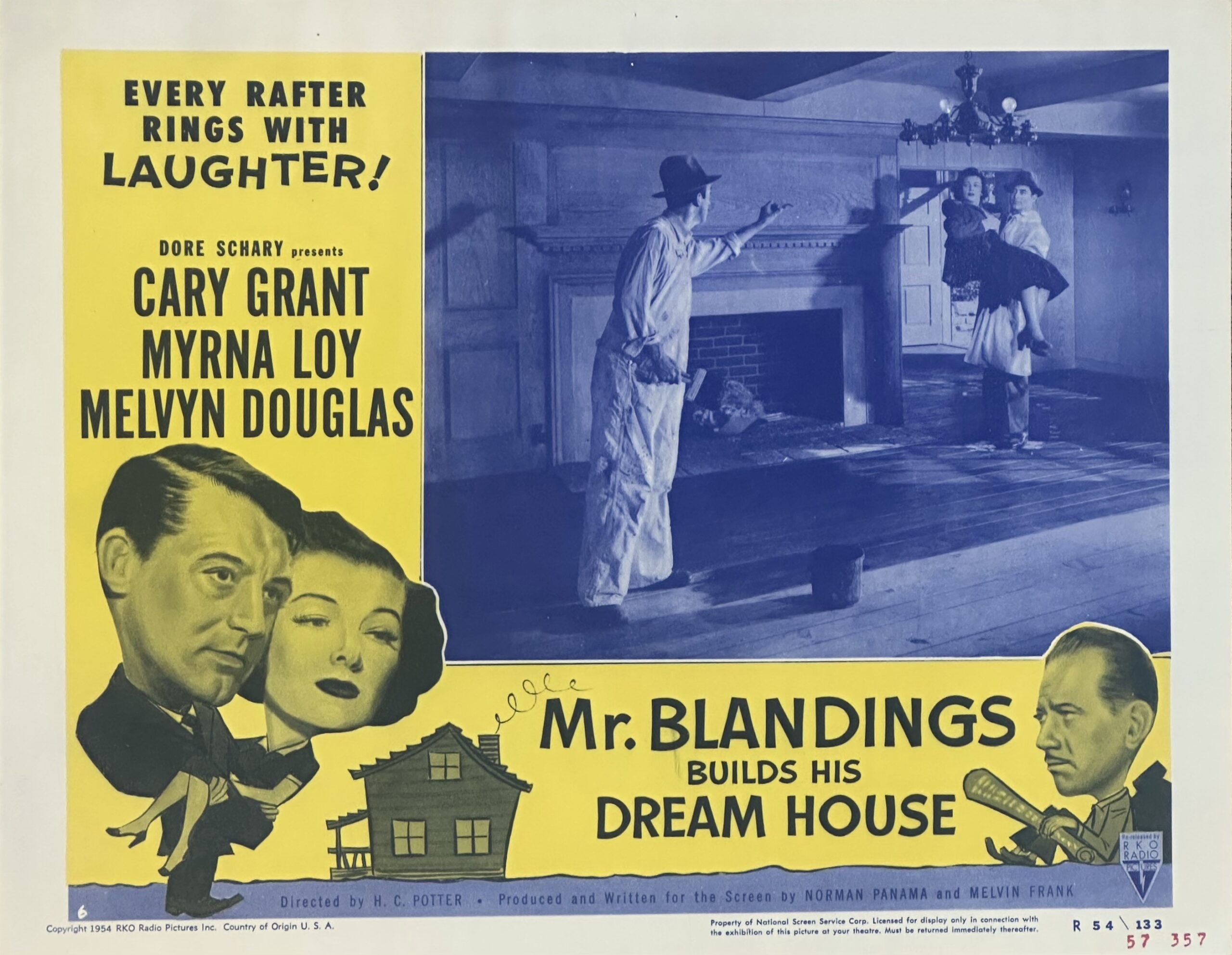 Original vintage cinema lobby card movie poster for Cary Grant comedy, Mr Blandings Builds His Dream House