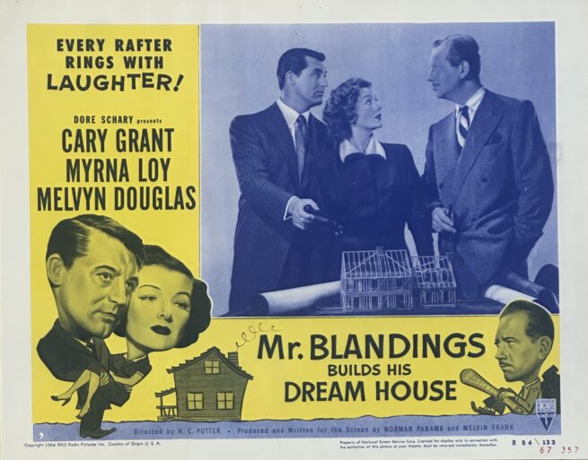 Original vintage cinema lobby card movie poster for Cary Grant comedy, Mr Blandings Builds His Dream House