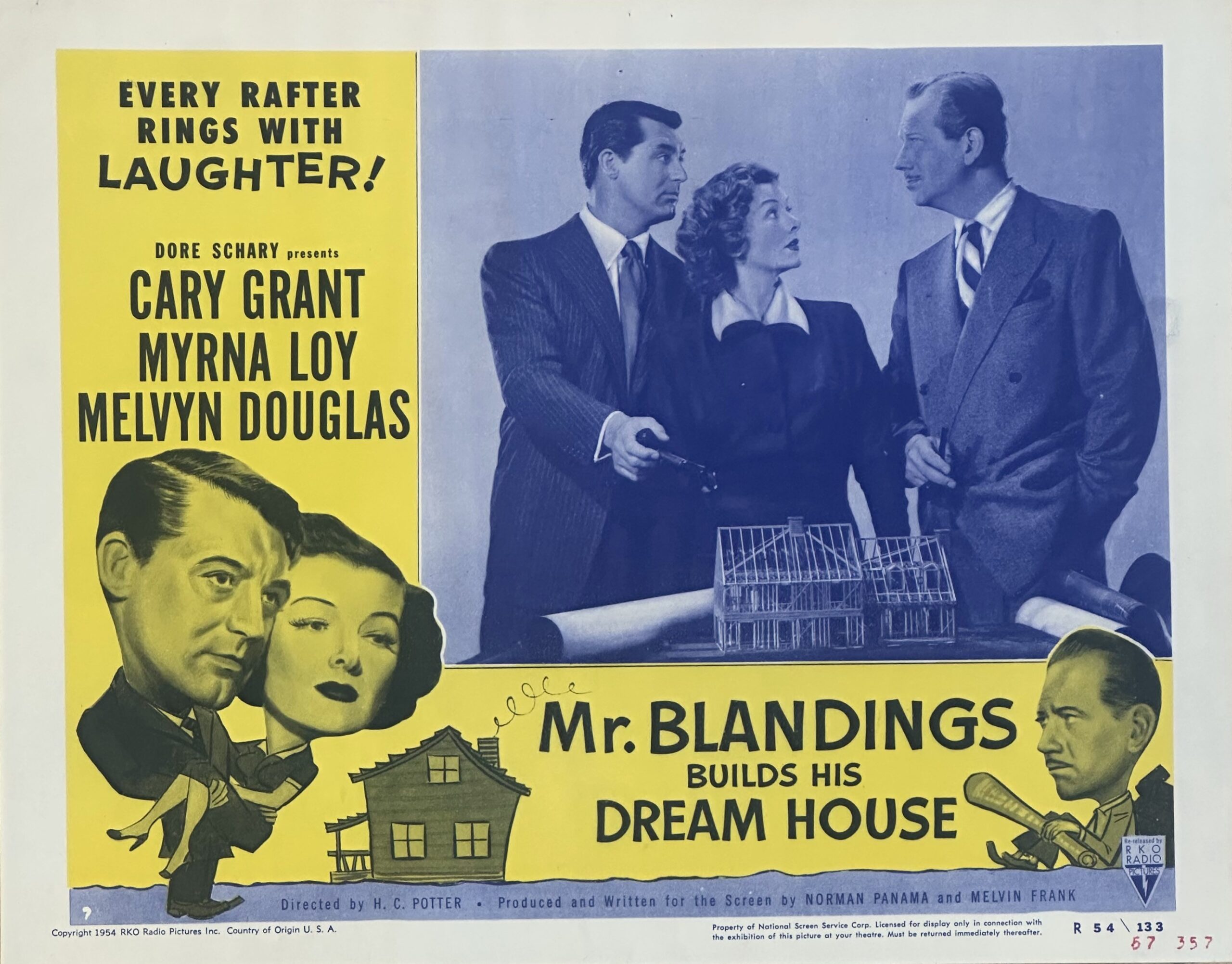 Original vintage cinema lobby card movie poster for Cary Grant comedy, Mr Blandings Builds His Dream House