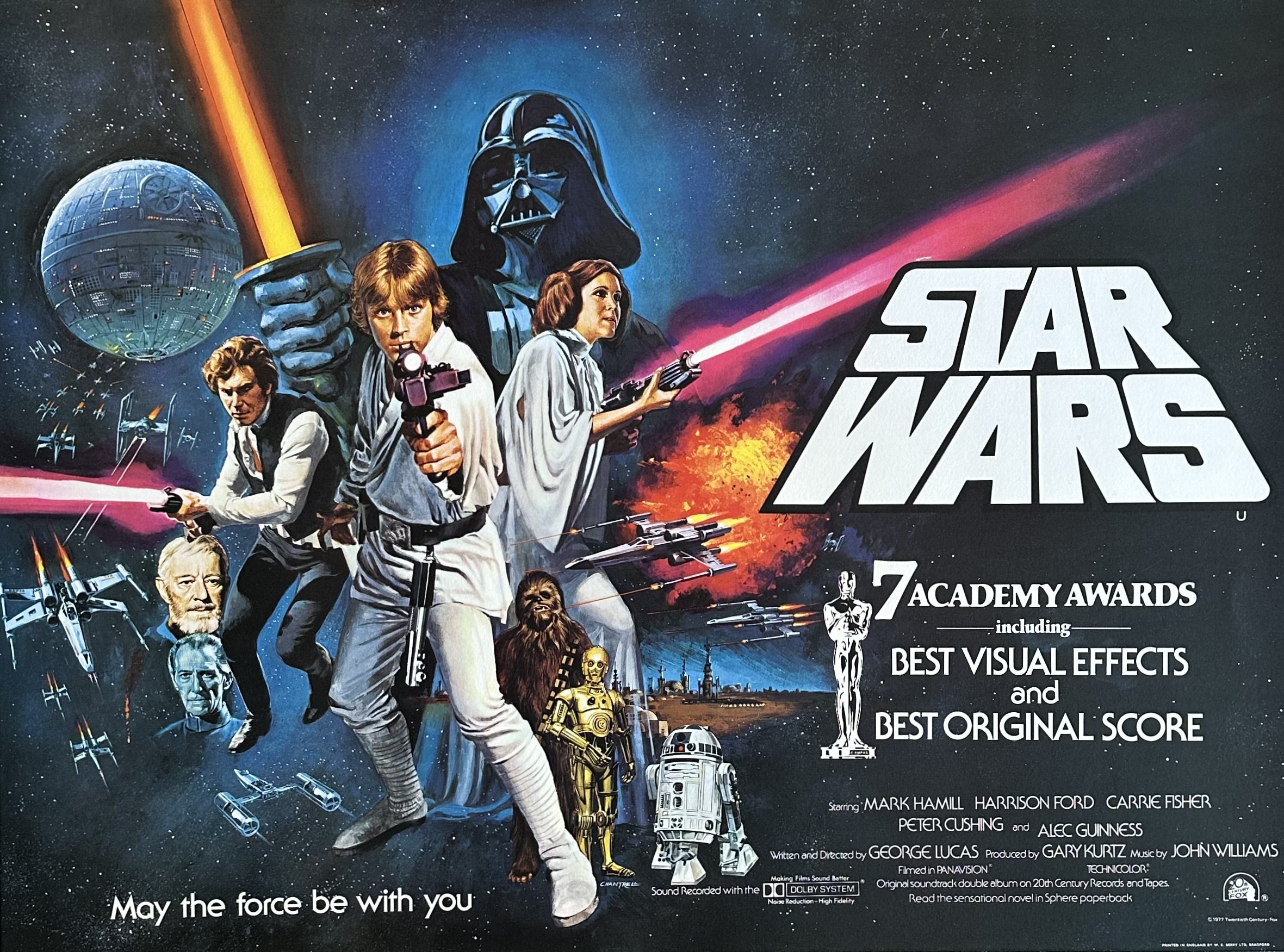 Original vintage cinema movie poster for the original Star Wars