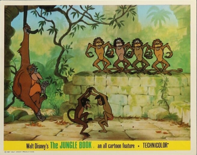 Original vintage cinema front of house lobby card movie poster for Disney's The Jungle Book