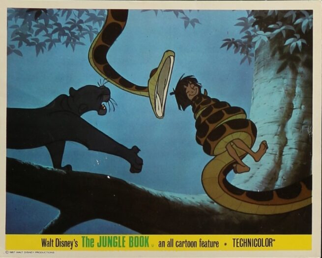 Original vintage cinema front of house lobby card movie poster for Disney's The Jungle Book