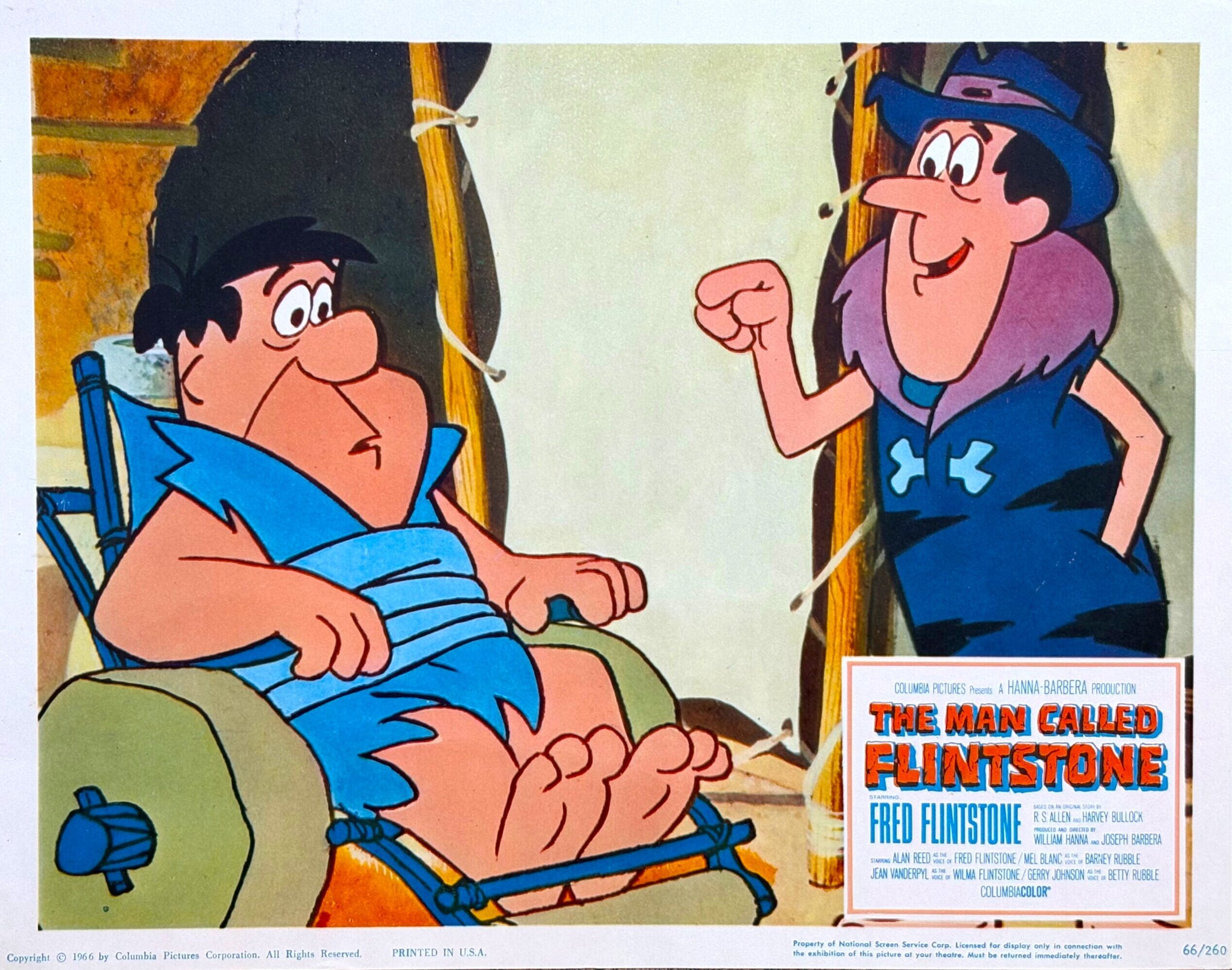 Original vintage cinema lobby card movie poster for the cartoon, The Man Called Flintstone