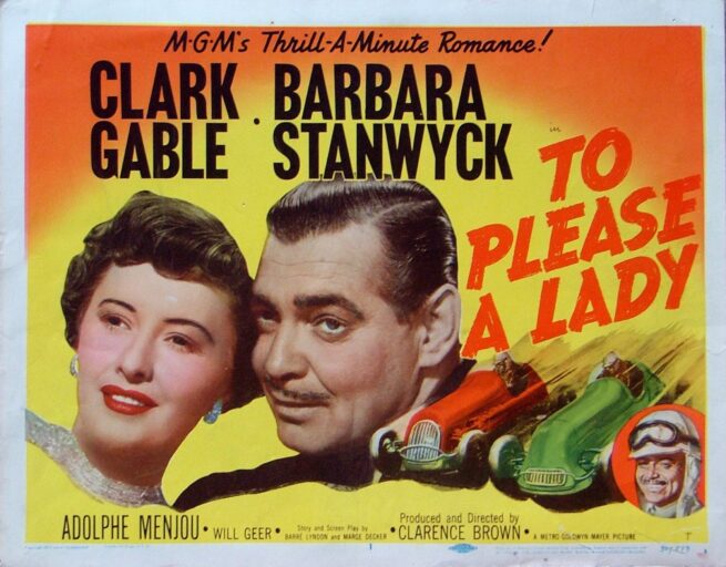 Original vintage cinema lobby card movie poster for Gable and Stanwyck in To Please a Lady