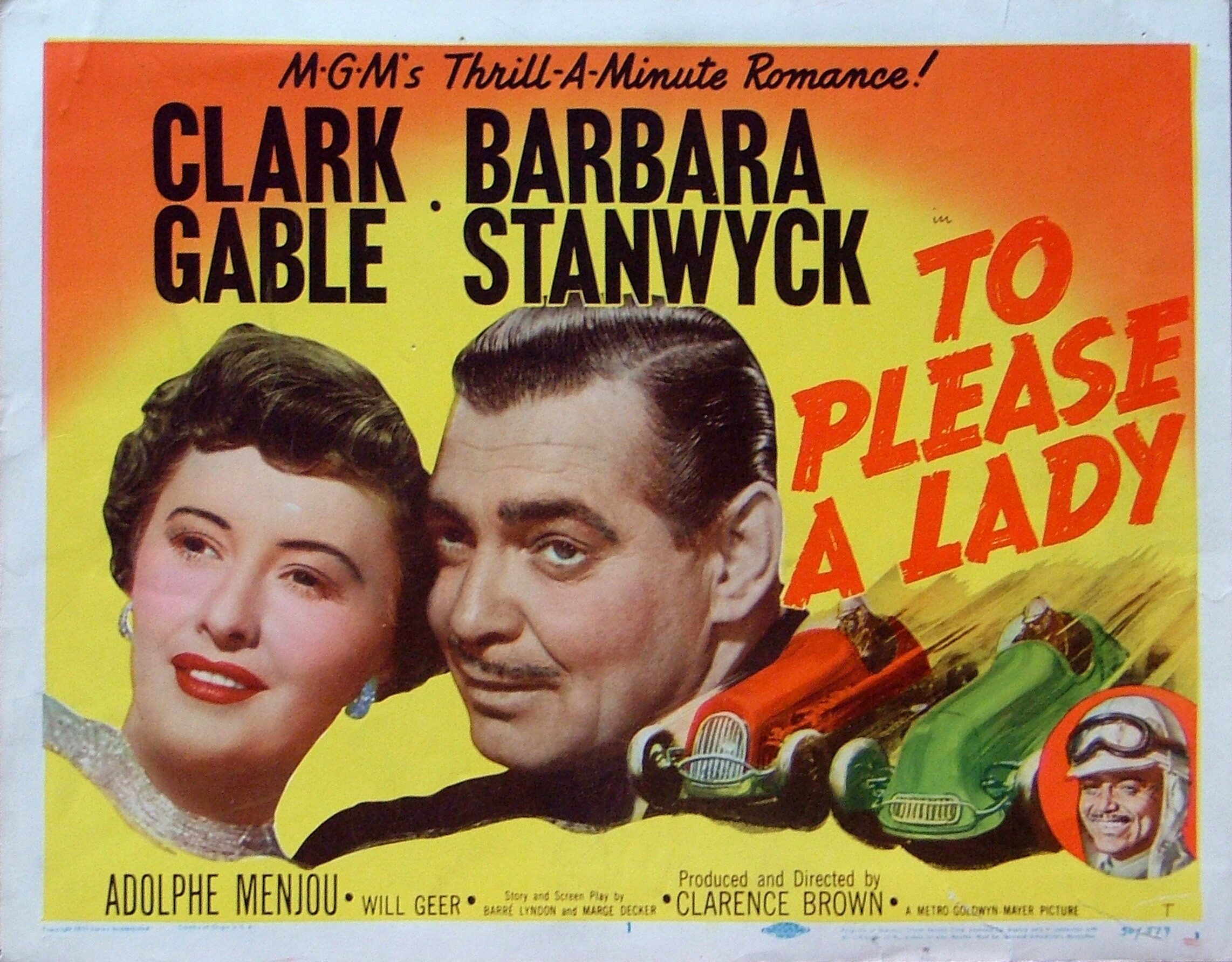 Original vintage cinema lobby card movie poster for Gable and Stanwyck in To Please a Lady