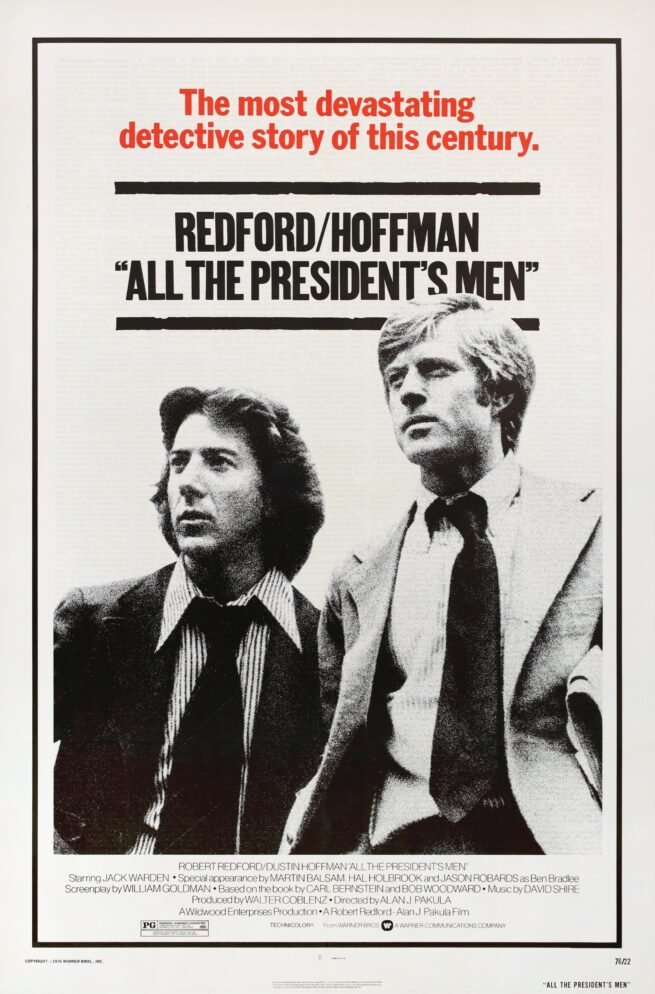 Original vintage cinema movie poster for Hoffman and Redford in All the President's Men