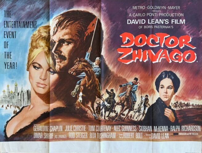 Original vintage UK cinema Quad poster for David Lean movie, Doctor Zhivago