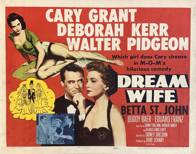 Vintage original cinema movie poster for Dream Wife starring Cary Grant