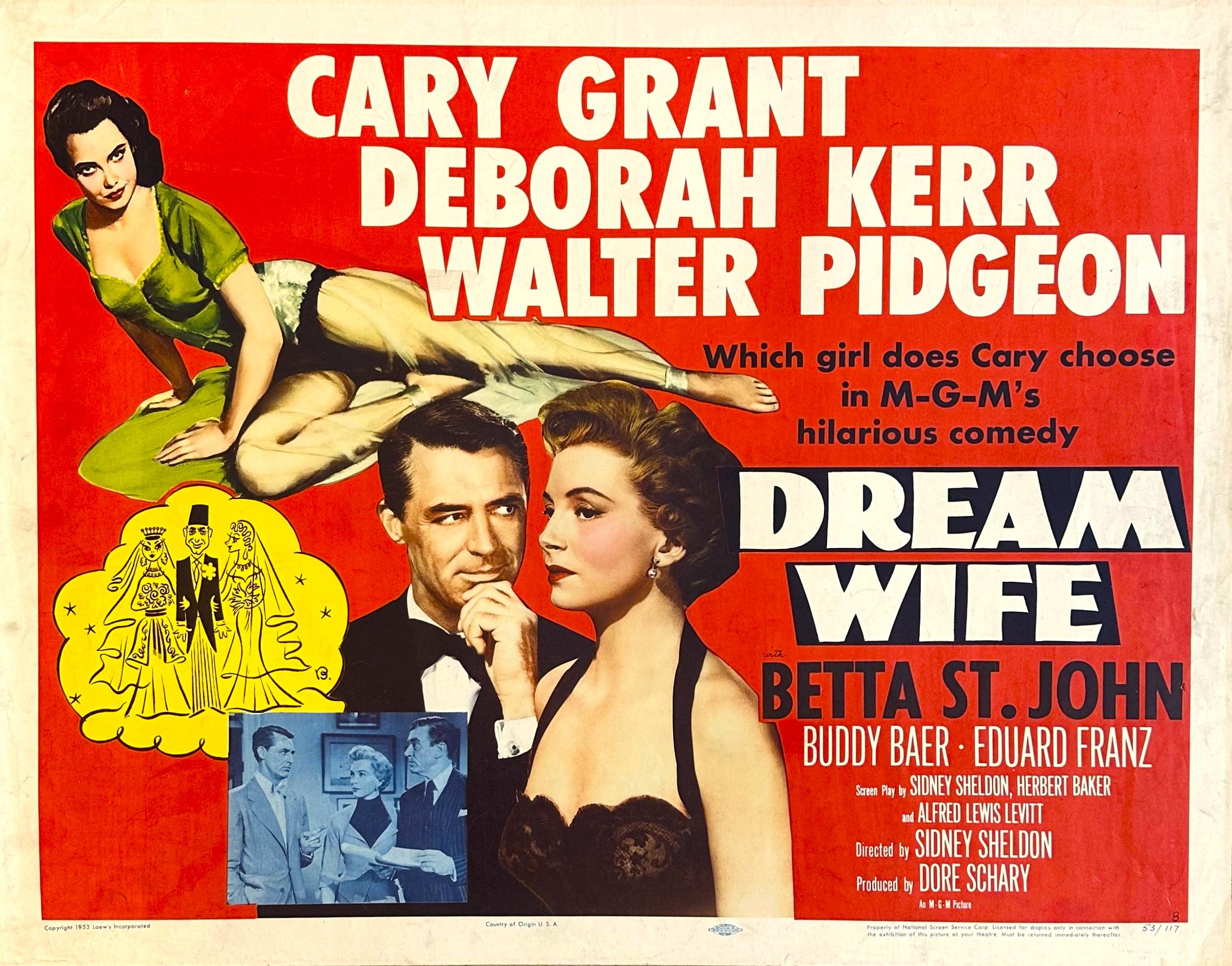 Original vintage cinema movie poster for Cary Grant in Dream Wife
