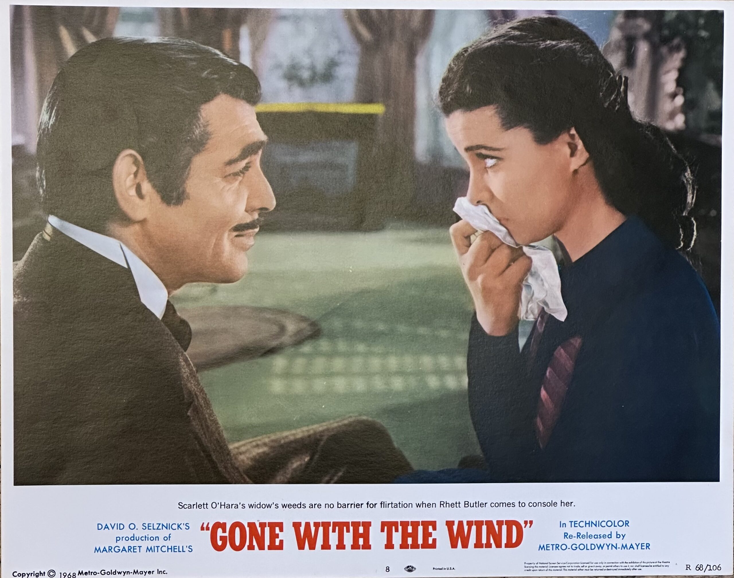 Original vintage cinema lobby card movie poster for Gone With the Wind