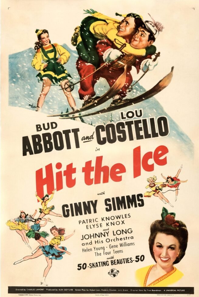 Original vintage cinema movie poster for Abbott and Costello in Hit the Ice
