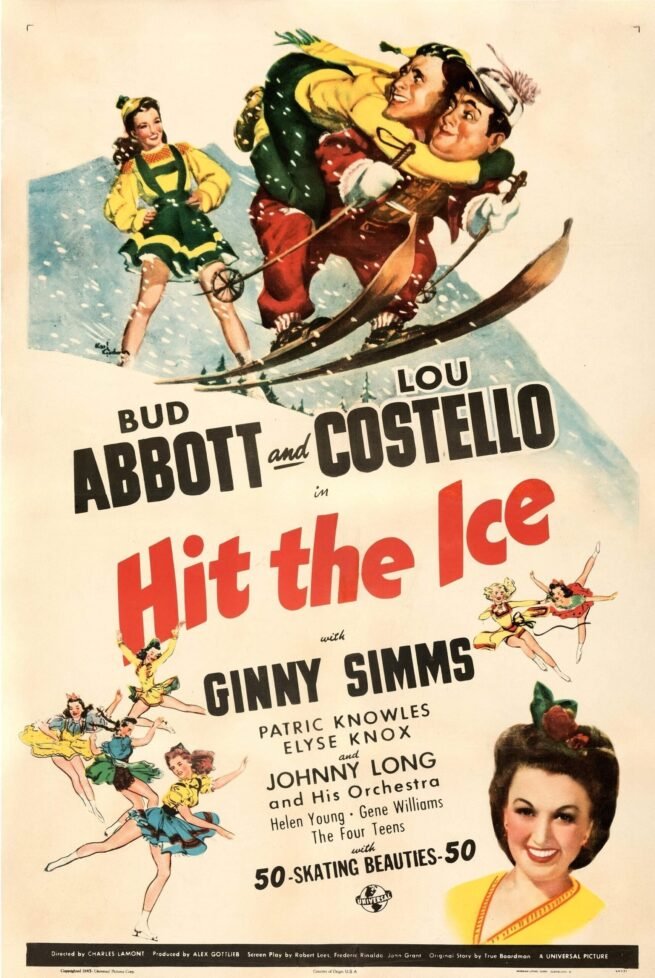Original vintage cinema movie poster for Abbott and Costello in Hit the Ice