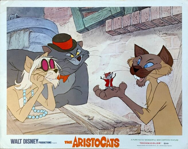Original vintage cinema lobby card movie poster for Disney's The Aristocats
