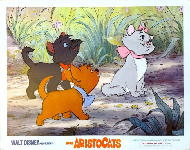 Original vintage cinema lobby card movie poster for Disney's The Aristocats