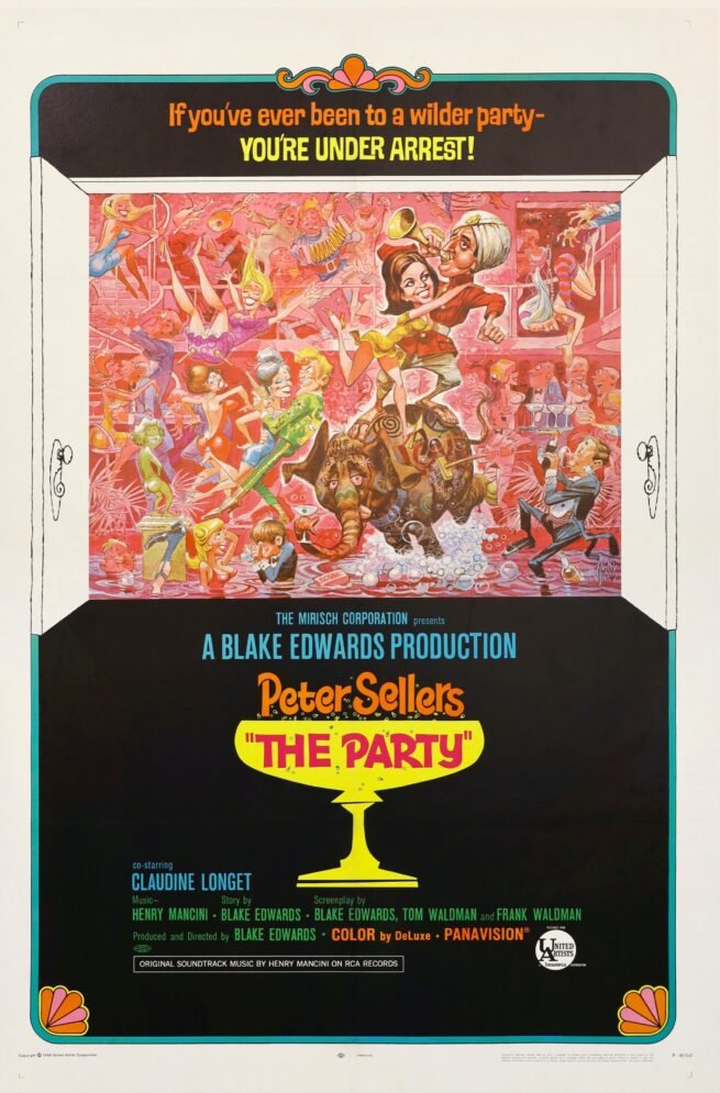 Original vintage cinema movie poster for comedy The Party starring Peter Sellers
