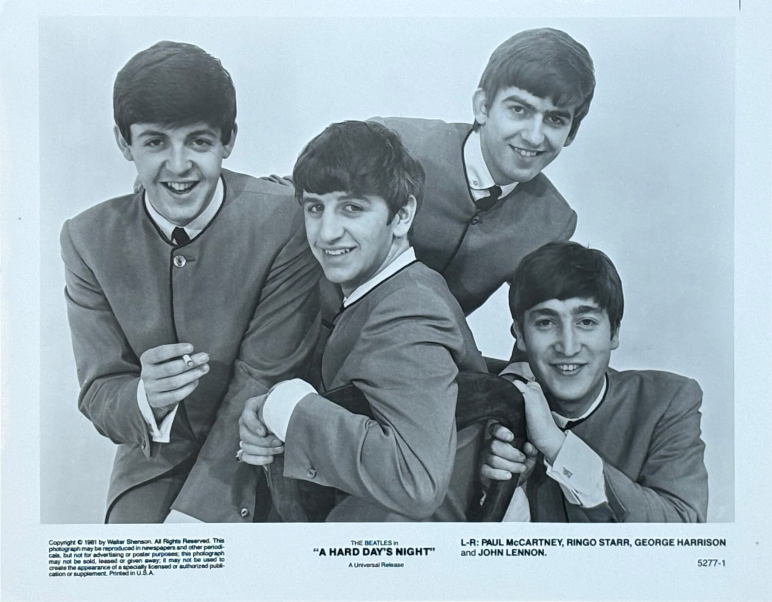 Cinema still movie poster for A Hard Day's Night starring The Beatles