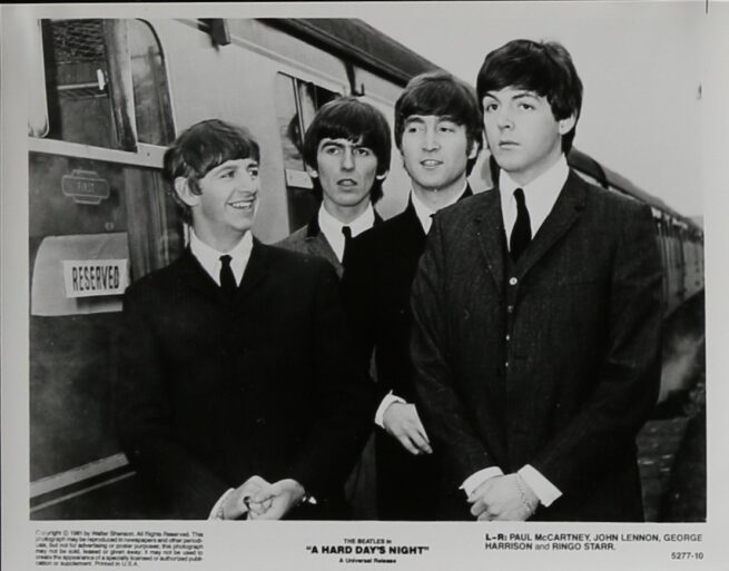 Cinema still movie poster for A Hard Day's Night starring The Beatles