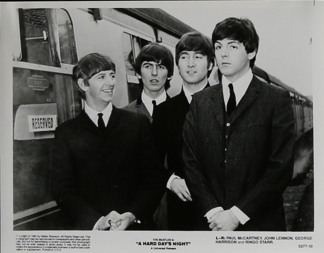 Cinema still movie poster for A Hard Day's Night starring The Beatles