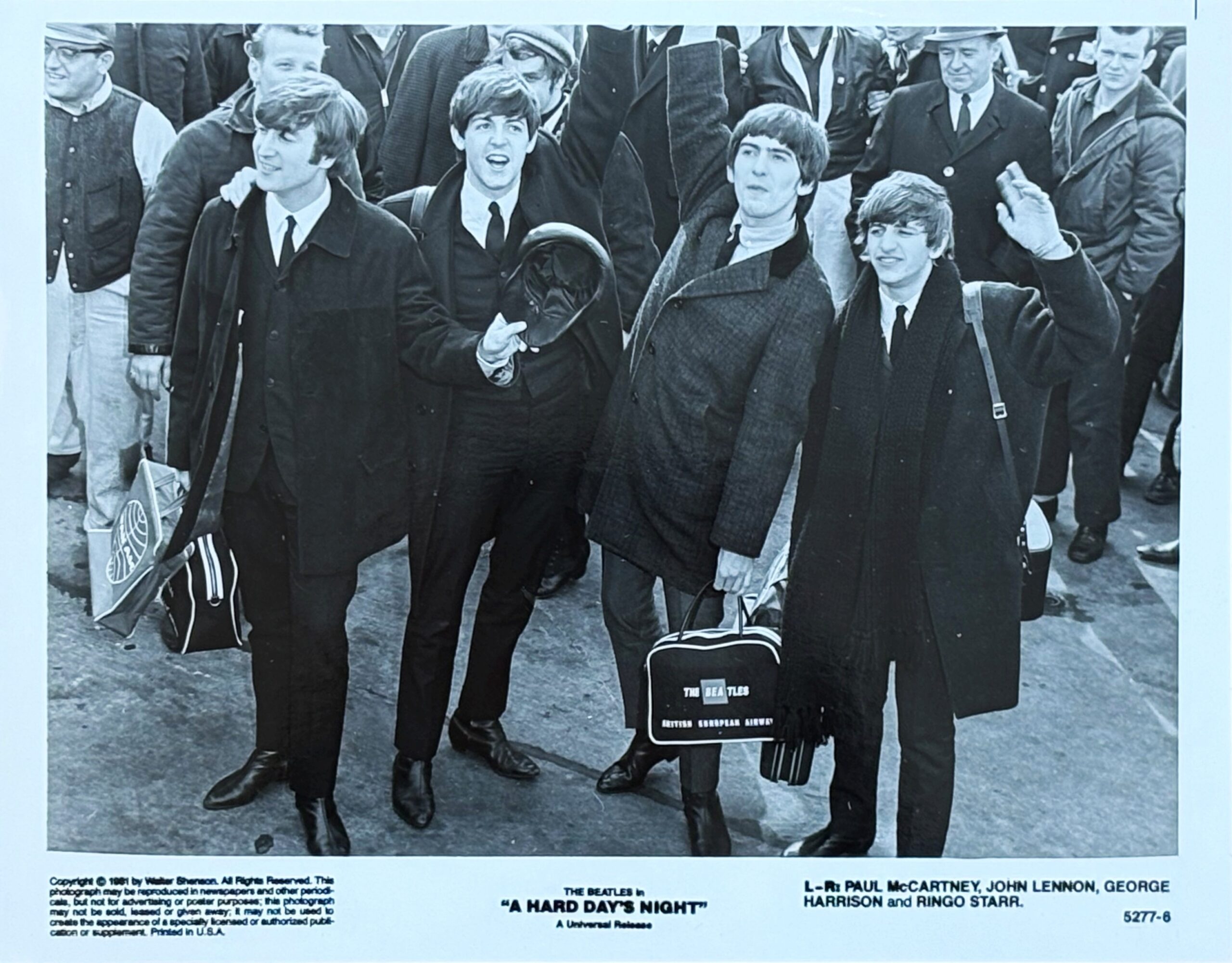 Cinema still movie poster for A Hard Day's Night starring The Beatles