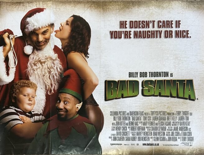 Original cinema movie poster for Billy bob Thornton in Bad Santa