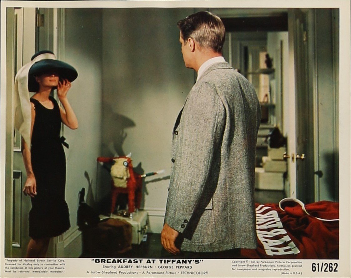 Original vintage cinema movie still for Breakfast at Tiffany's starring Audrey Hepburn
