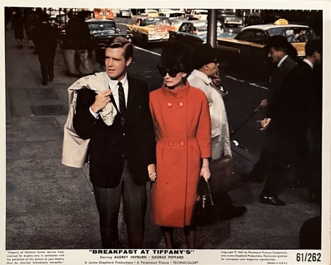 Original vintage cinema movie still for Breakfast at Tiffany's starring Audrey Hepburn