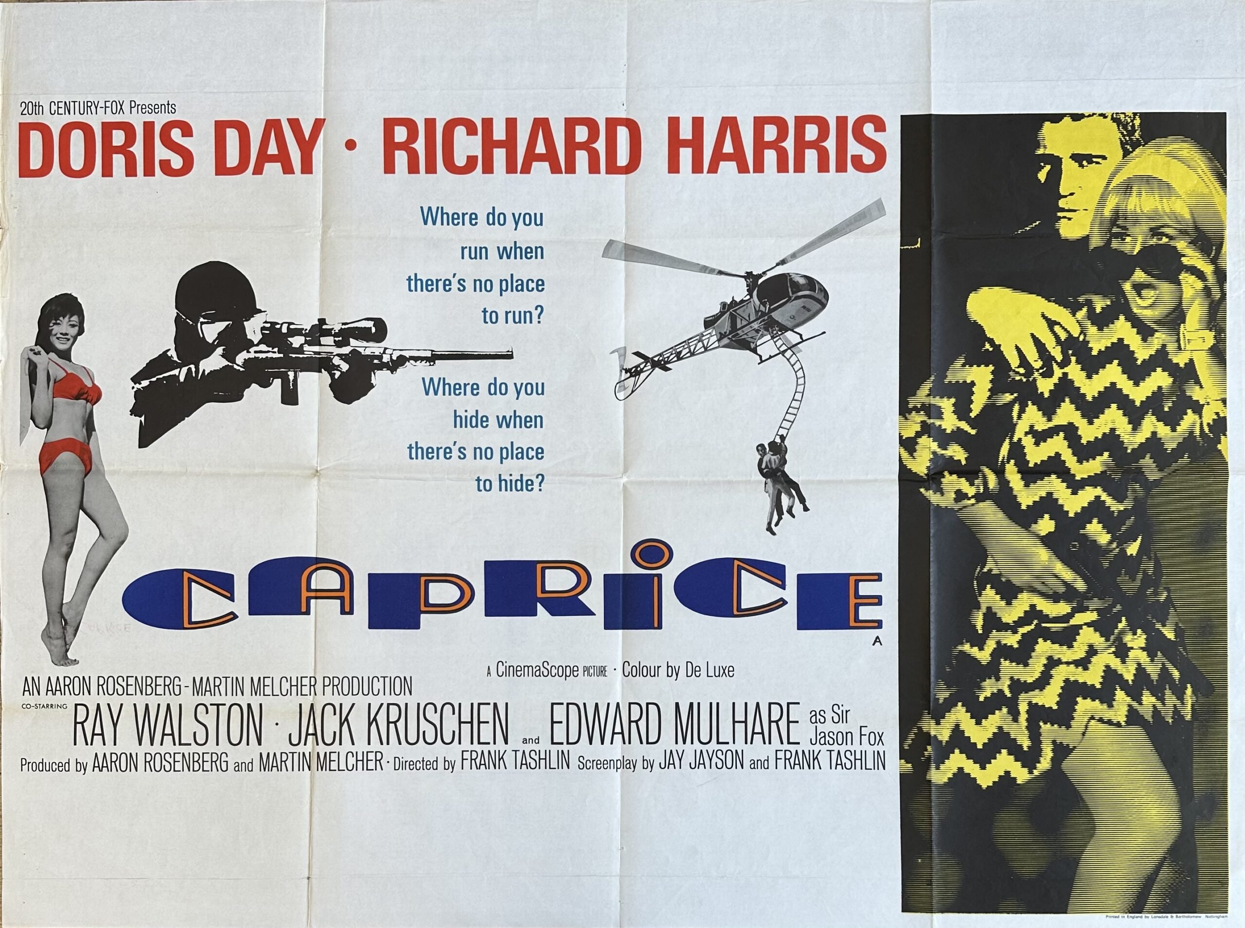 Original vintage cinema movie poster for Doris Day in Caprice