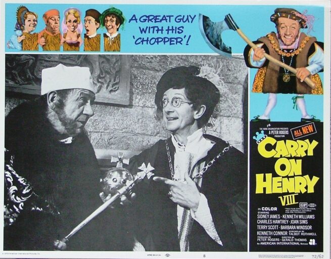 Original vintage US cinema lobby card poster for Carry On Henry.