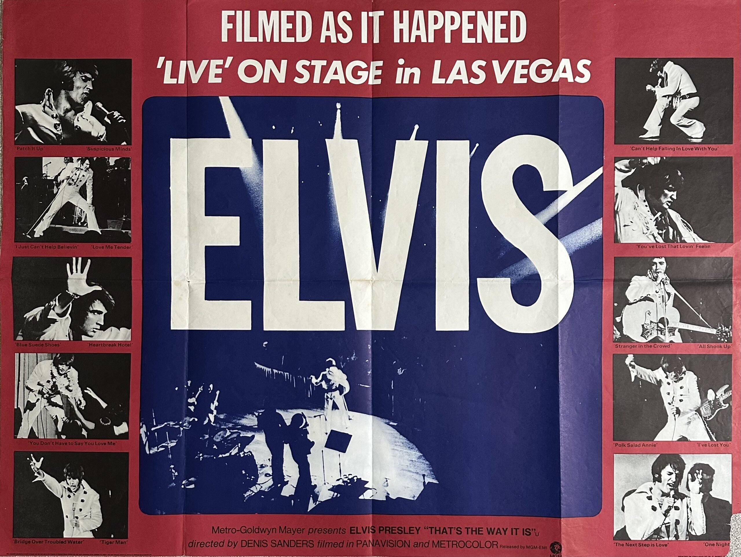 Original vintage cinema movie poster for music documentary Elvis - That's The Way It Is
