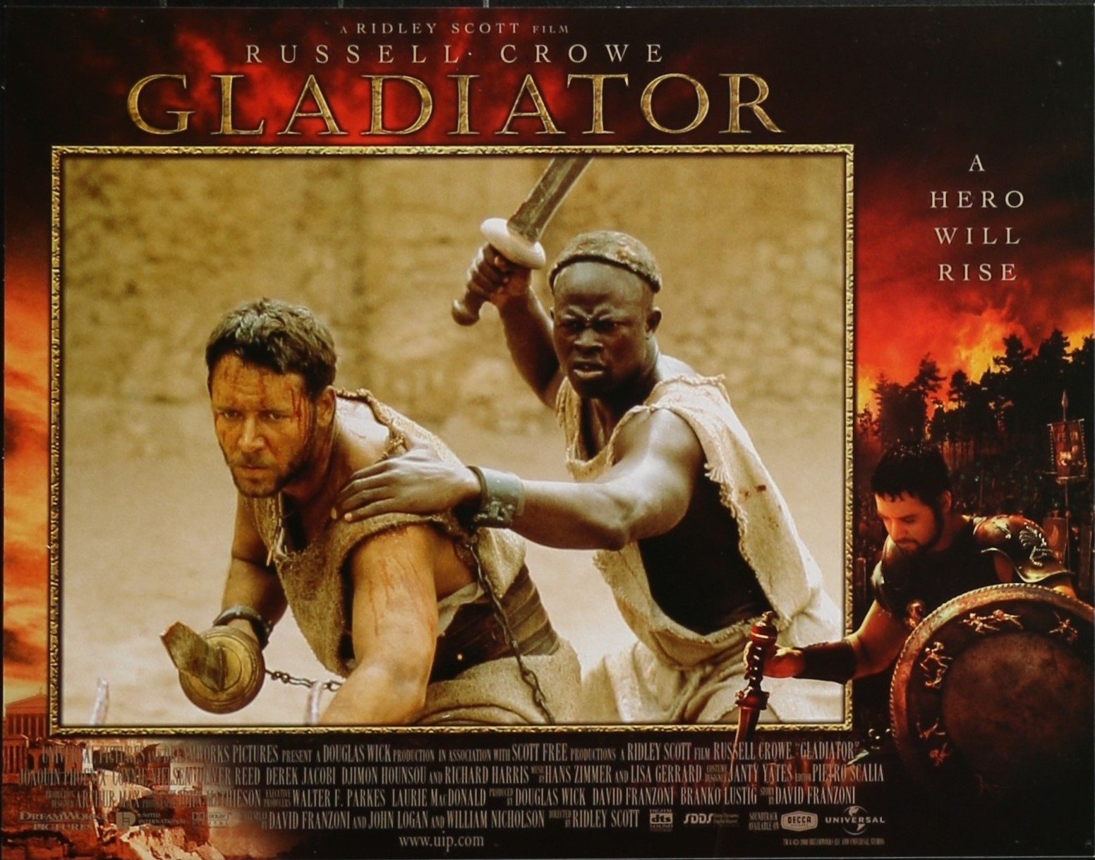 Original lobby card movie poster for Gladiator