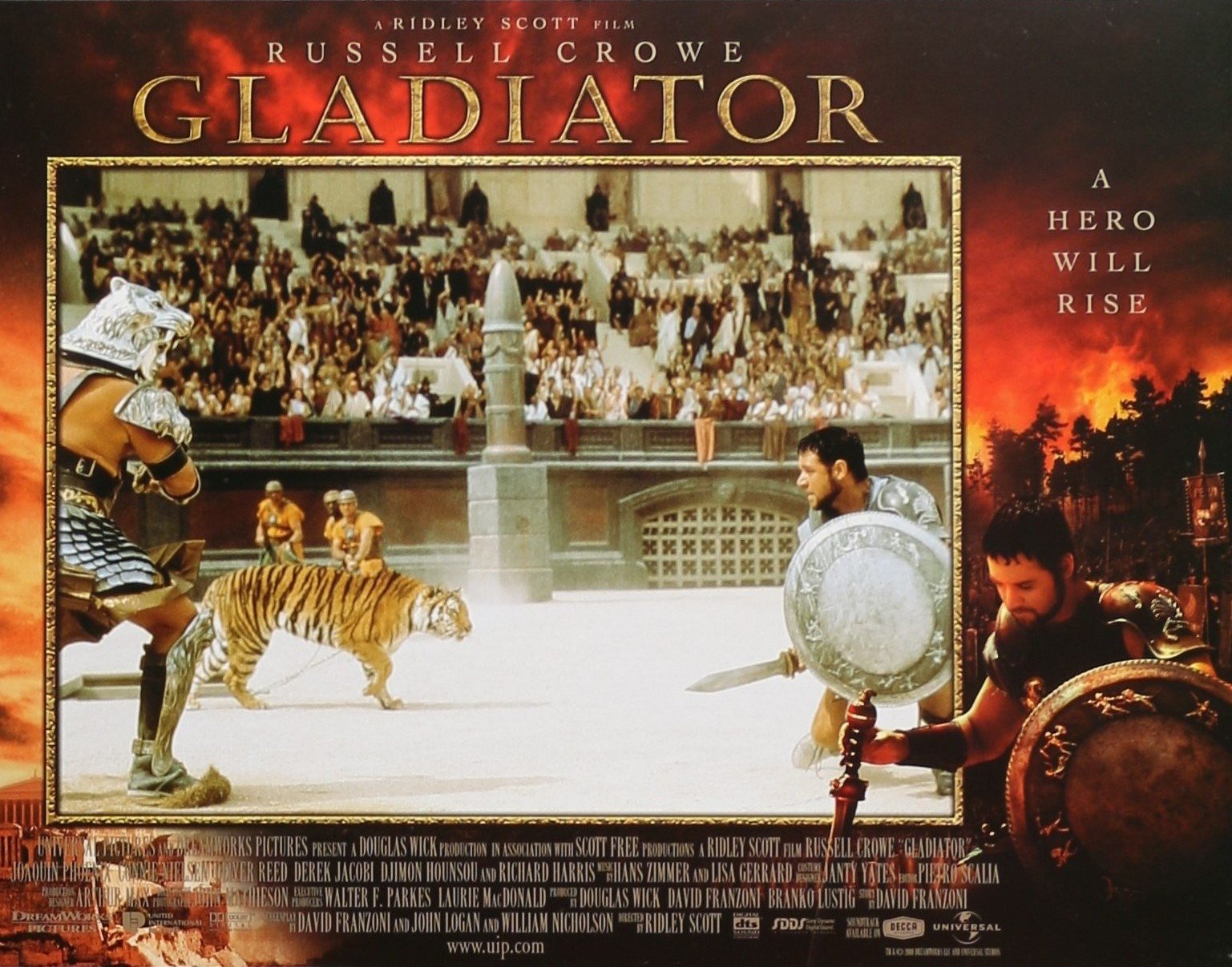 Original lobby card movie poster for Gladiator