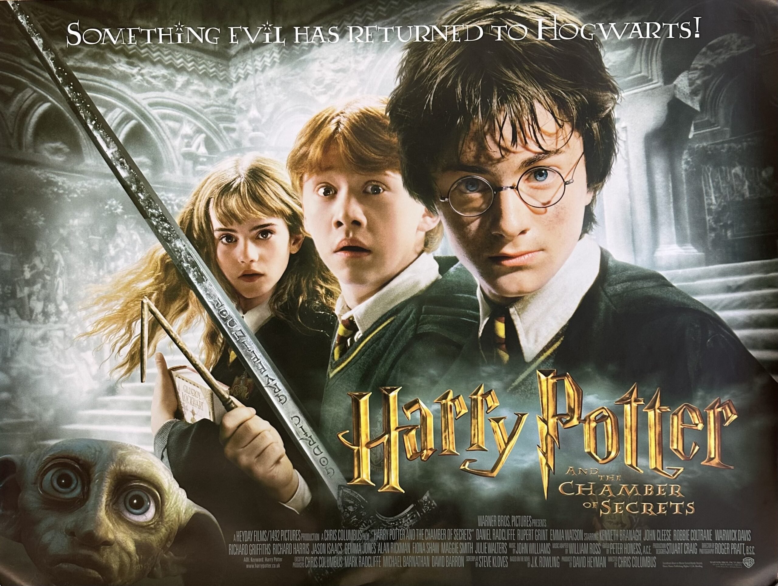 Original cinema movie poster for Harry Potter and the Chamber of Secrets