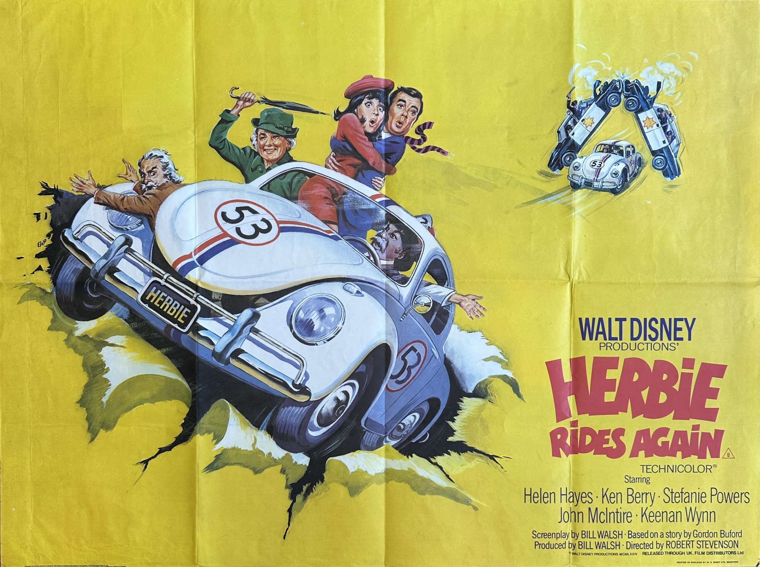 Original vintage cinema movie poster for Disney's Herbie Rides Again