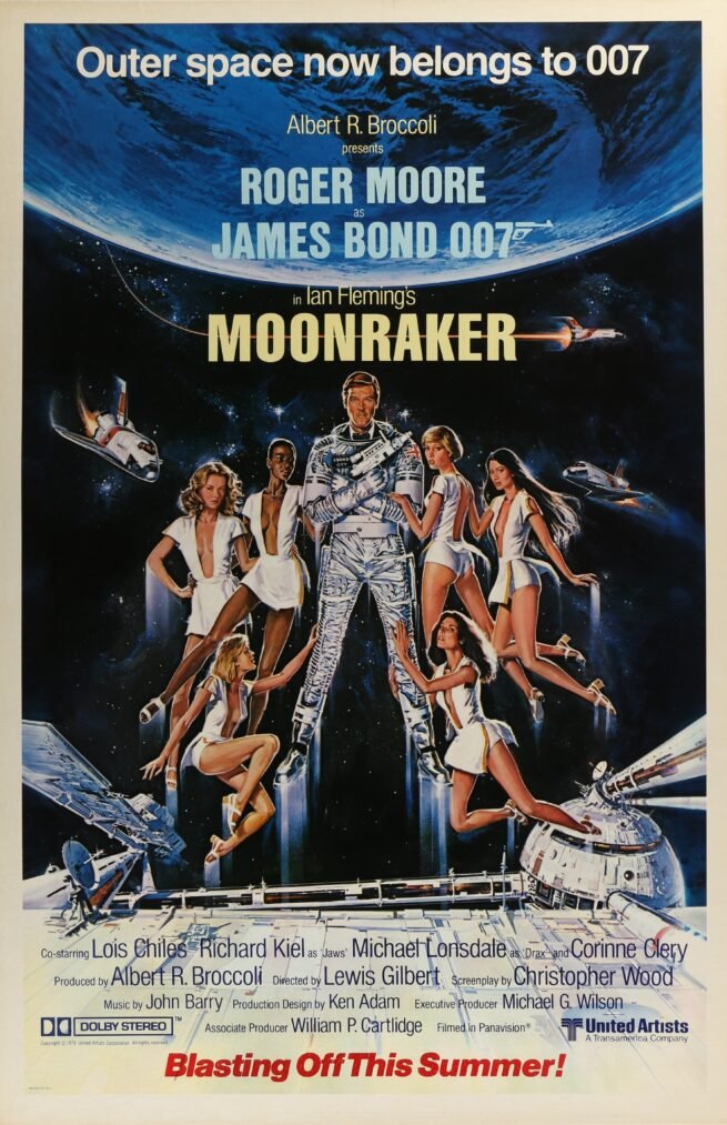 Original vintage cinema movie poster for James Bond 007 in Moonraker