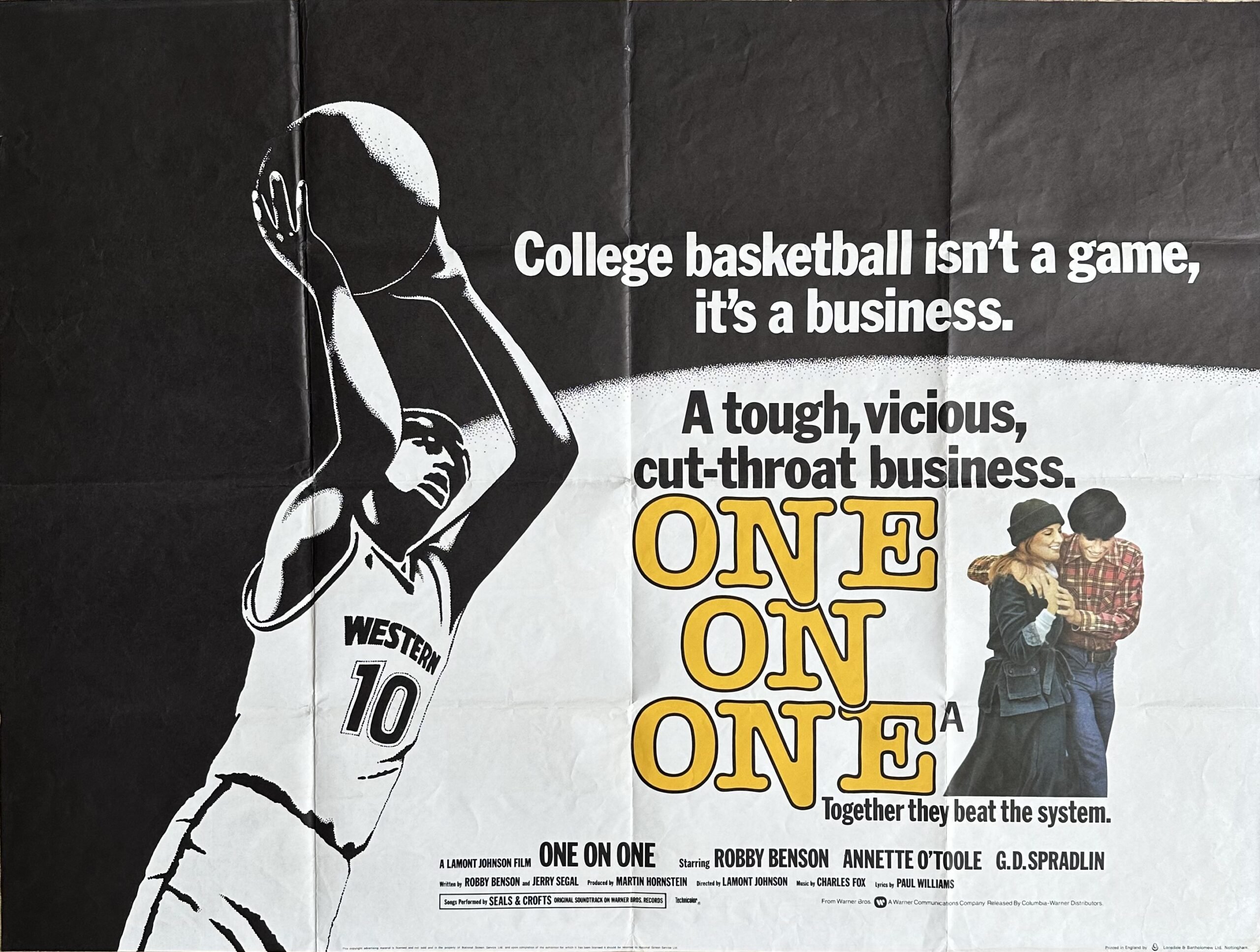 Original cinema movie poster for basketball drama, One on One