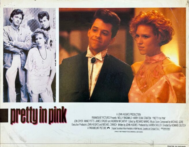 Original vintage cinema lobby card for John Hughes romantic comedy, Pretty in Pink