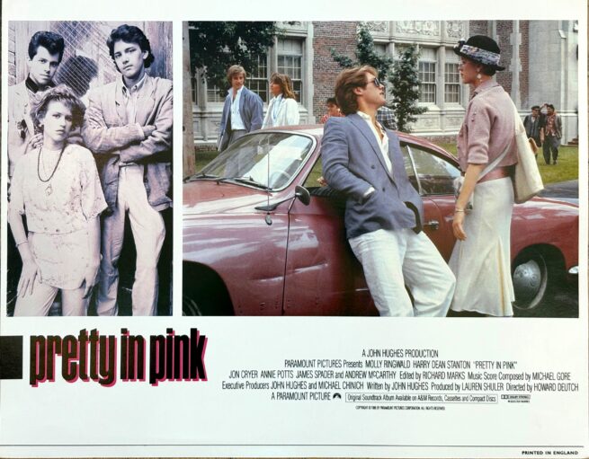 Original vintage cinema lobby card for John Hughes romantic comedy, Pretty in Pink